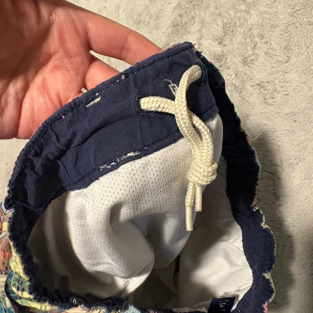 Gap Kids XL Husky Patchwork Madras PlaidSwim Trunks Multicolor Board Shorts